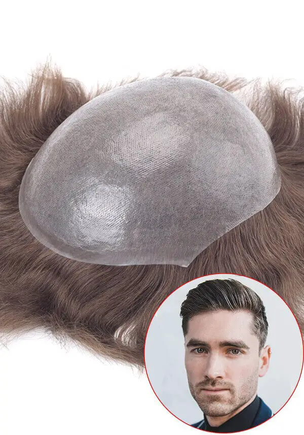 Skin hairpiece with remy hair